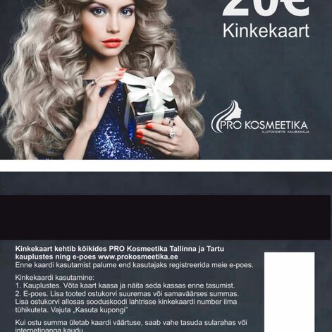 Kinkekaart 20EUR - PRO Kosmeetika